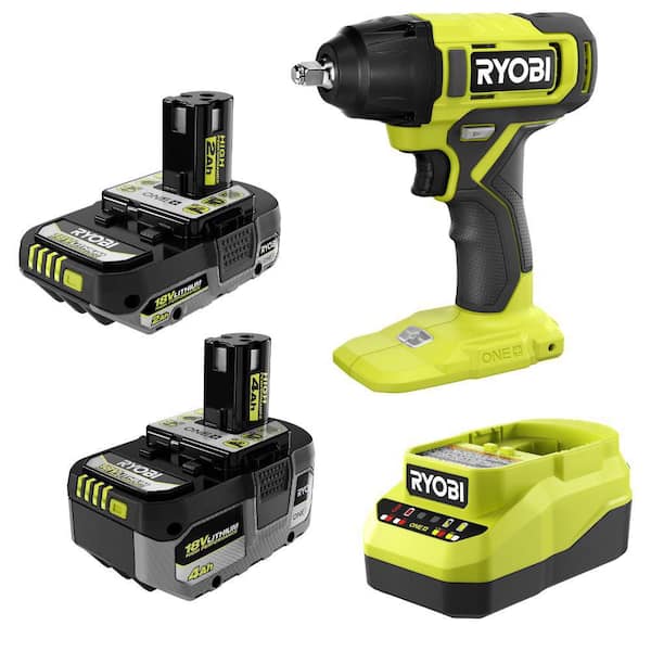 RYOBI電動工具 RYOBI ONE+ 18V Cordless 3/8 in. Impact Wrench Kit with (1) 4Ah