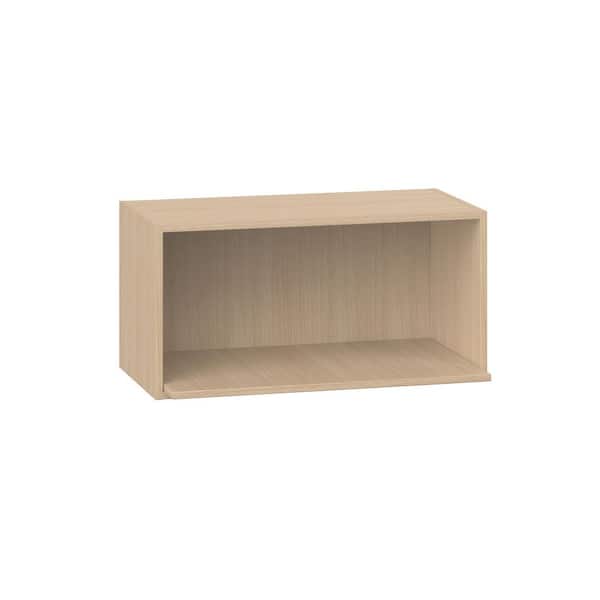 Timberline Mojavi Oak Slab Assembled Wall Microwave Shelf Kitchen Cabinet (30 in. W x 15 in. H x 14 in. D)