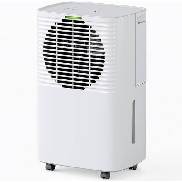 Dehumidifier in White Compact Dehumidifier for Basements Dehumidifier