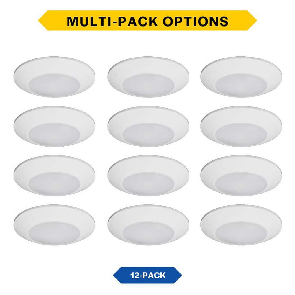 4 in. Surface Mount Downlight Adjustable CCT IC Rated Dimmable Indoor Outdoor Integrated LED Recessed Trim 12-Pack price history on PriceWatchPro