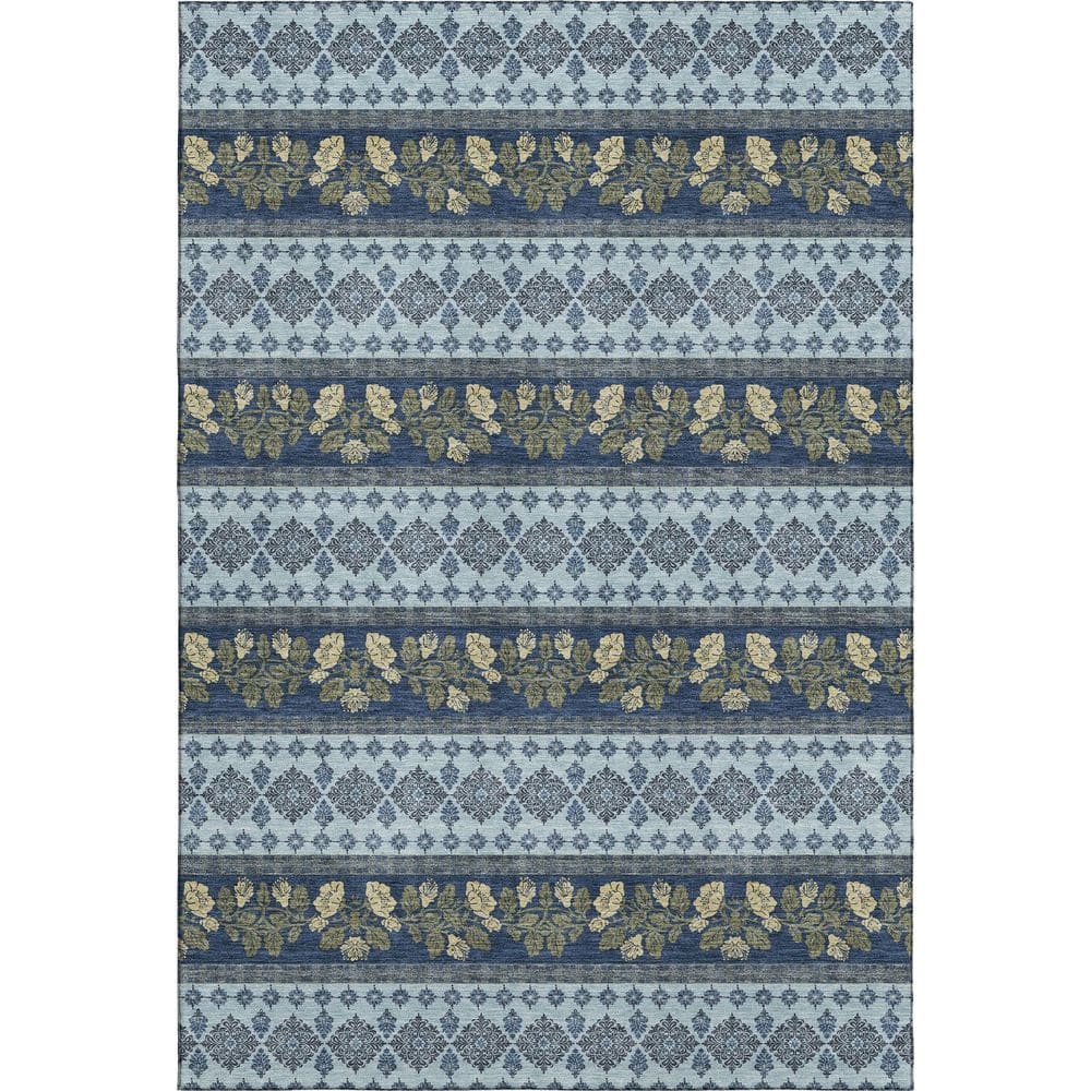 Mayfield Premium Machine Washable Abstract AMF2465 Navy 9 ft. x 12 ft. Area Rug price history on PriceWatchPro