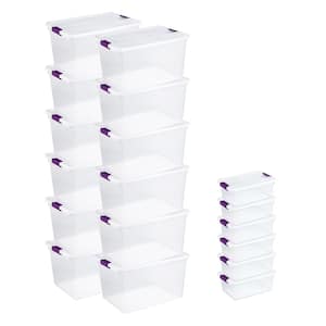 66 Qt. Latch Box Storage Container (12 Pack) and 6 Qt. Tote (6 Pack)