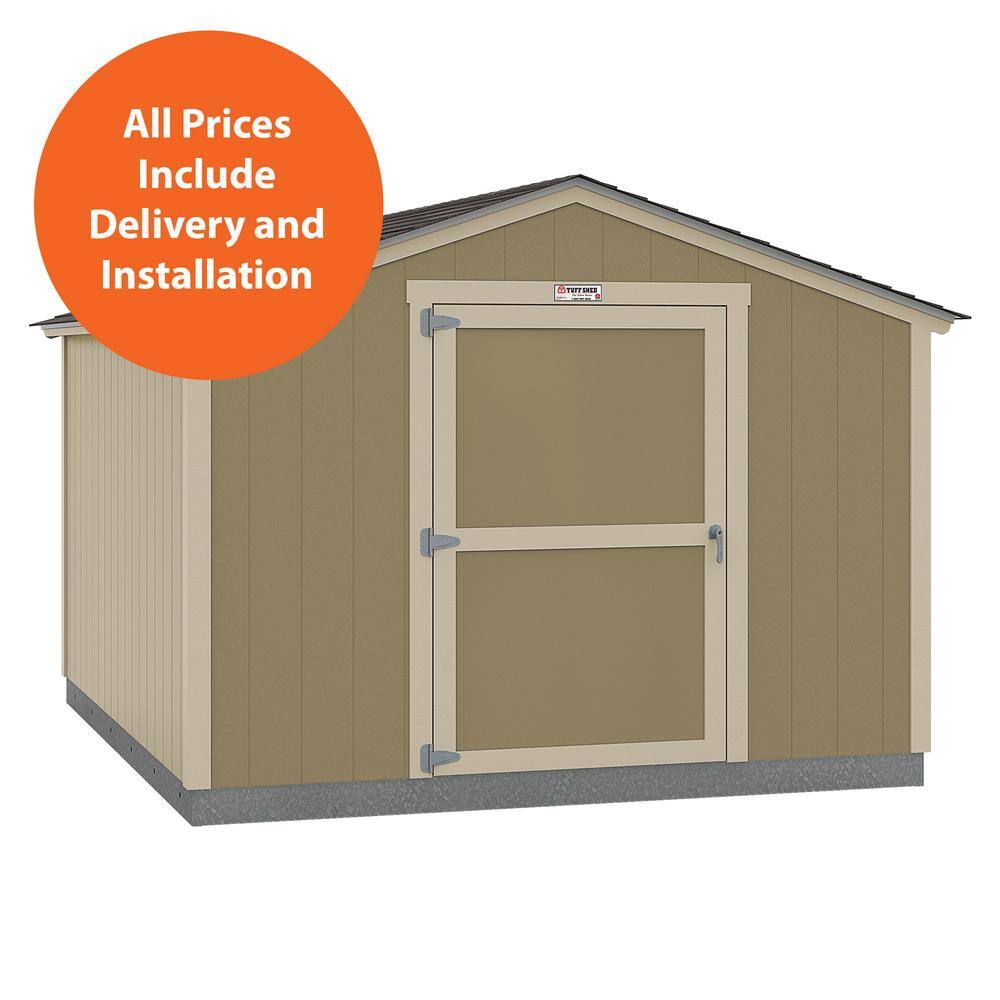 Tuff Shed Tahoe Series Eagle Installed Storage Shed 10 ft. x 12 ft. x 8 ft. 2 in. Unpainted (120 sq. ft.) 6 ft. High Sidewall, Beige -  10x12 SR E1 NP
