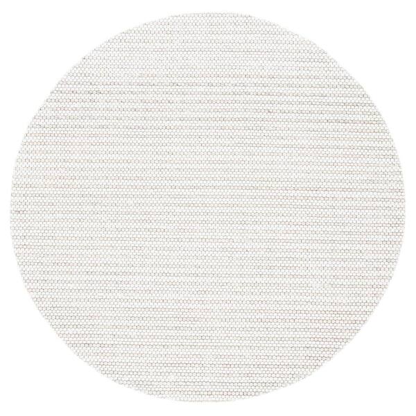 SAFAVIEH Marbella Light Brown/Ivory 4 ft. x 4 ft. Interlaced Striped Round Area Rug