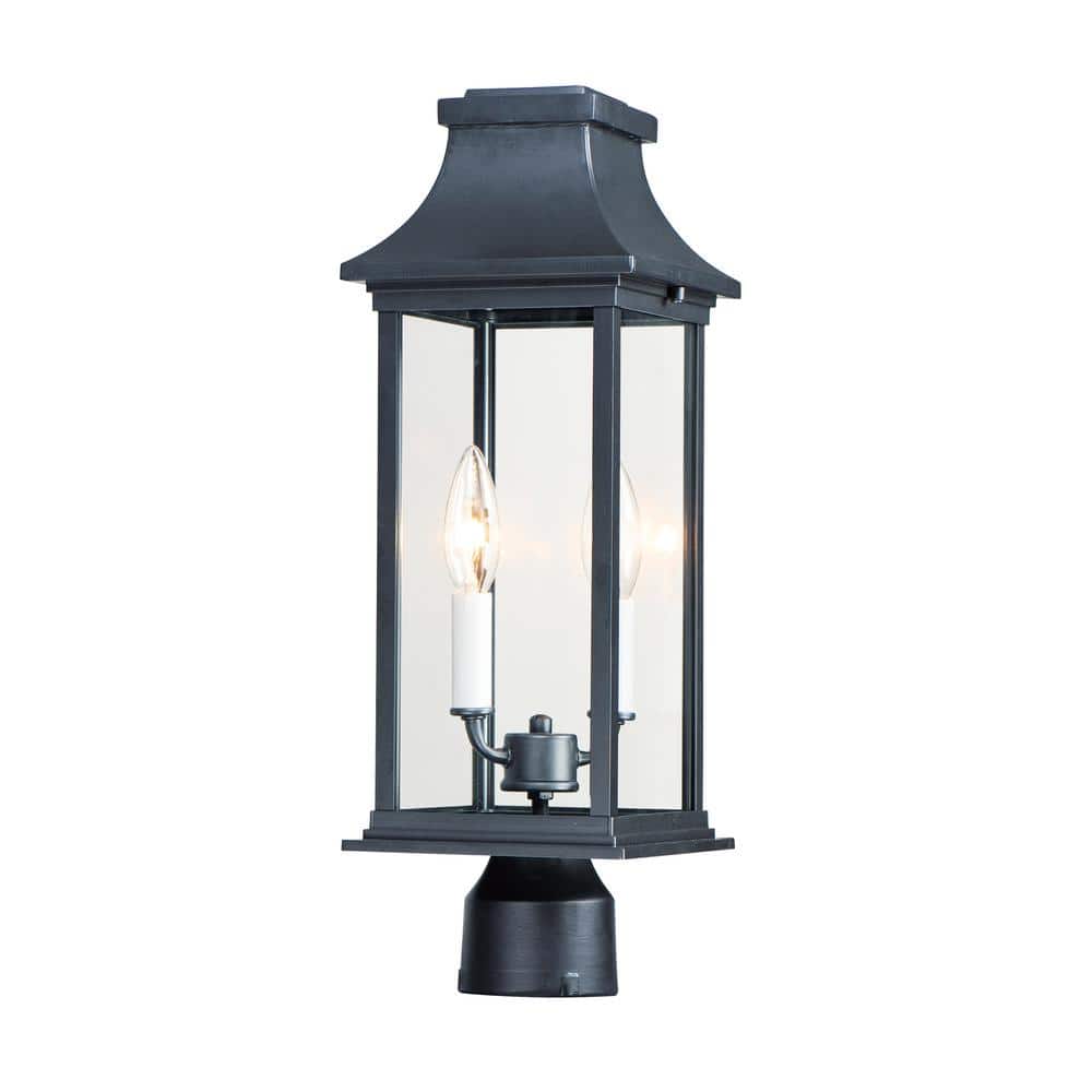 Maxim Lighting Vicksburg Hardwired Black 6x6 Deck Post Light Outdoor