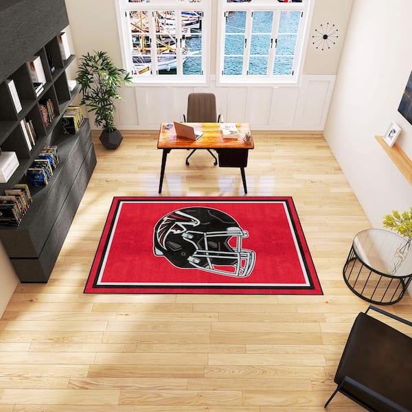 FANMATS Atlanta Falcons Red 8 ft. x 10 ft. Plush Area Rug 36133