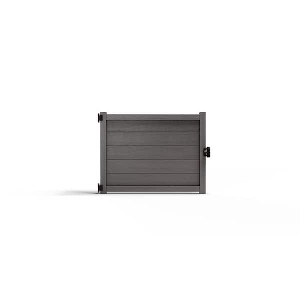 Natures Composites Composite Modern Horizontal Privacy ( 3 .5 ft. H x 4 ft. W) Slate Grey Perimeter Fence Gate