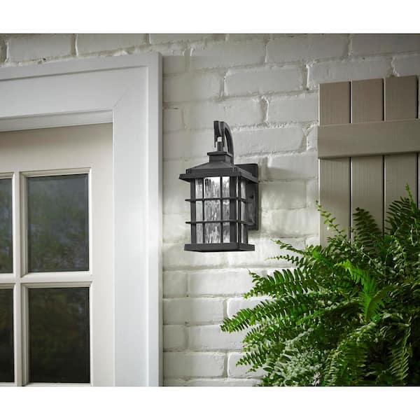 Summit Ridge 11.88 in. Collection Zinc Integrated LED Outdoor Wall Lantern Sconce