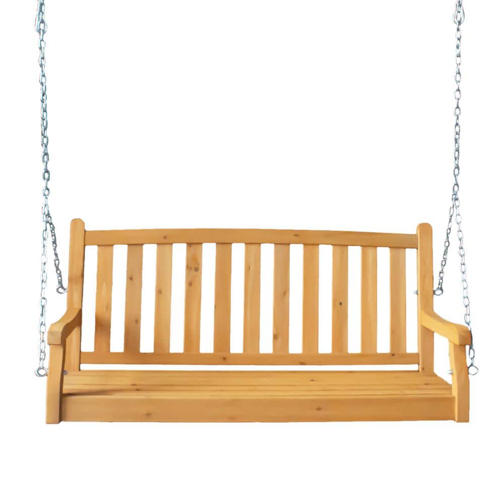 Vanessa 2-Person Wood Porch Swing with Stainless Iron Chain