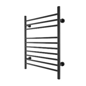 Infinity 10-Bars Plug-In and Hardwire 120-Volt 32 in. Towel Warmer in Black Matte Stainless Steel