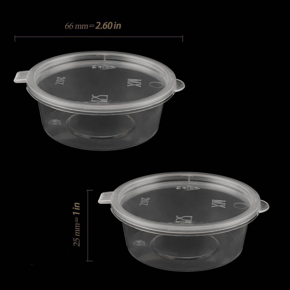 250 Set 2 oz Clear Plastic Portion Cups with Attached Hinged Lids for Sauces, Paints, Snacks, Condiments price history on PriceWatchPro