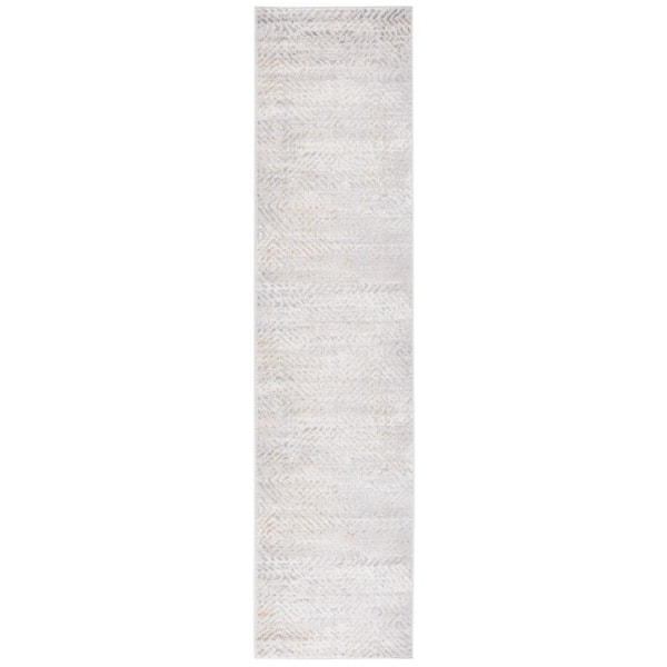 Palma 2 ft. x 9 ft. Beige/Light Gray Distressed Diamond Runner Rug