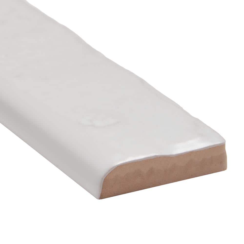 Virtuo Off-White Glossy Ceramic Bullnose Tile Trim