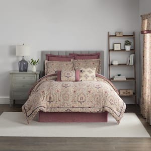 Castleford 4-Piece Jewel Damask Cotton Queen Comforter Set