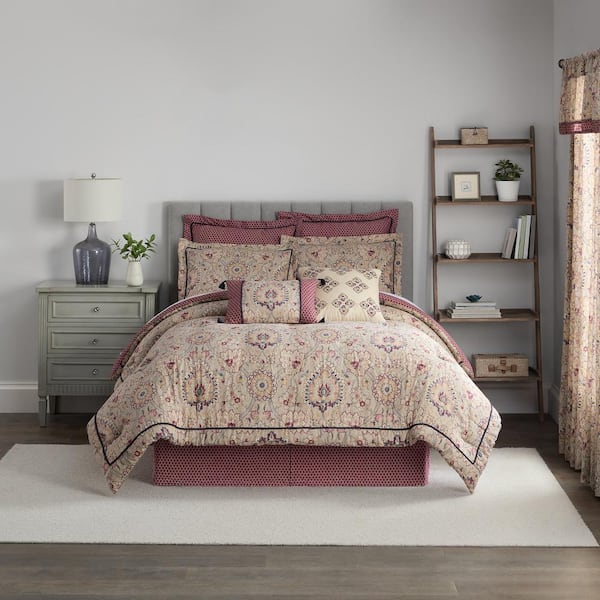 Unbranded Castleford 4-Piece Jewel Damask Cotton King Comforter Set