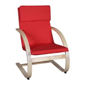 Baha Natural and Red Bentwood Reclining Chair
