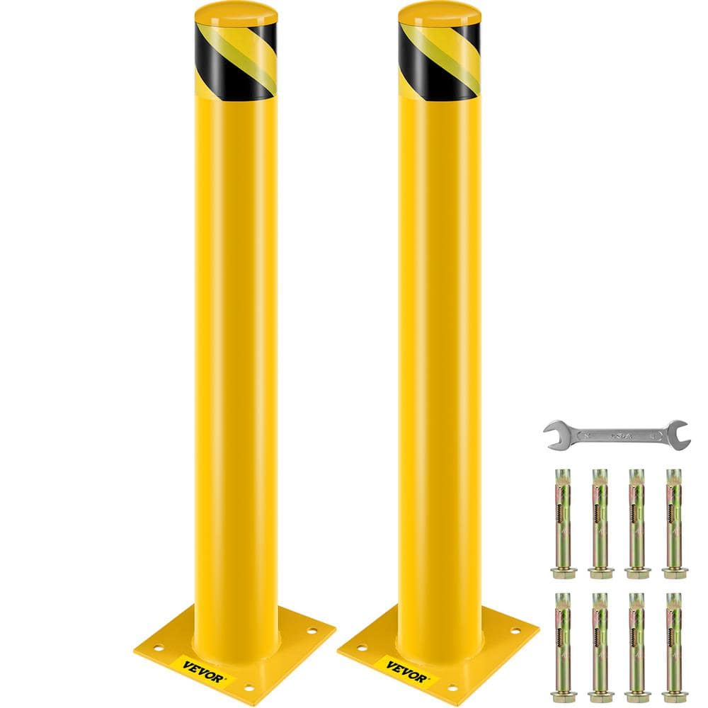 VEVOR Safety Bollard Post 36 in. H x 4.5 in. D Bollard Post Steel Pipe ...