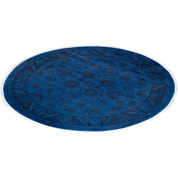Overdyed Purple 6 ft. x 6 ft. Solid Wool Indoor Area Rug