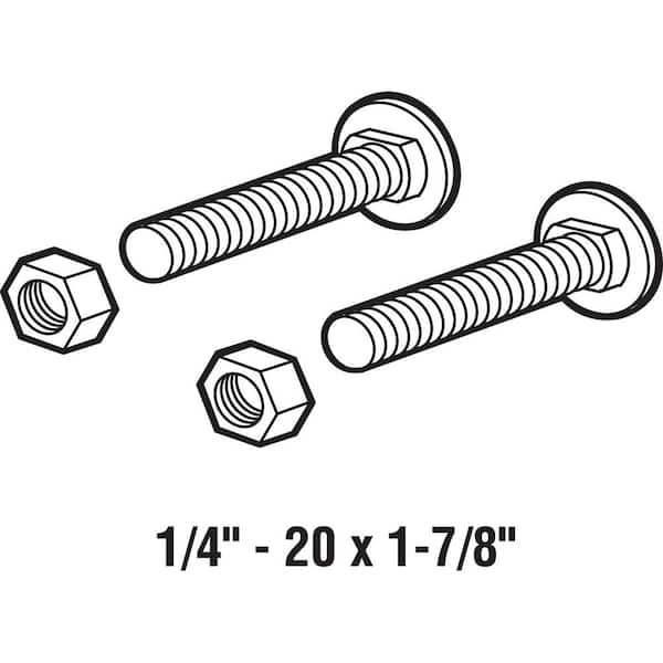 Prime-Line 1/4-20 Carriage Bolts and Nuts with Smooth, Domed Heads  (12-pack) GD 52103 The Home Depot