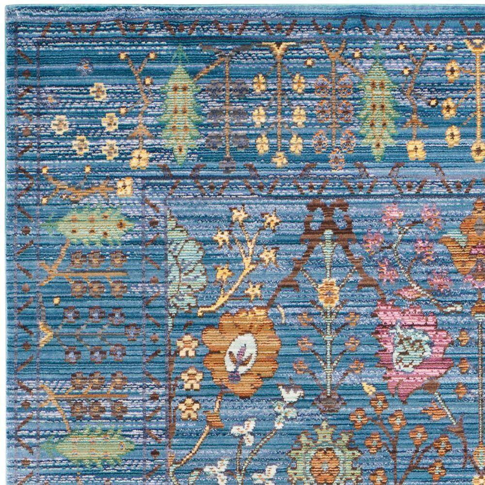 Valencia Blue & Multi Persian Motif 4' x 6' Synthetic Area Rug