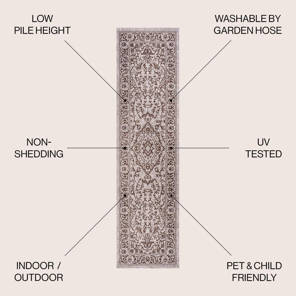 Ivory Medallion Handmade Flat Woven Indoor/Outdoor Rug