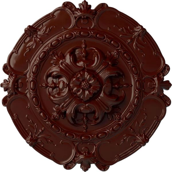 Ekena Millwork 16-1/2" x 2-3/8" Southampton Urethane Ceiling Medallion, Brushed Mahogany