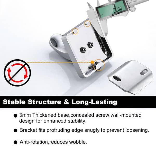 2-Pack Wall Mounted J-Hook Robe/Towel Hook in Stainless Steel Polished Chrome