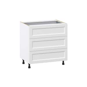 Alton Painted White Shaker Assembled Base Kitchen Cabinet with 3 Drawers (33 in. W X 34.5 in. H X 24 in. D)