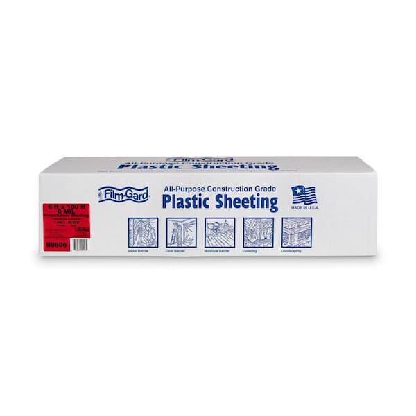 6 ft. x 100 ft. x 6 mil Black Plastic Sheeting