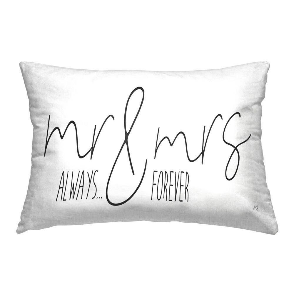 Romantic Always and Forever White Print Polyester 14 in. x 20 in. Throw Pillow price history on PriceWatchPro