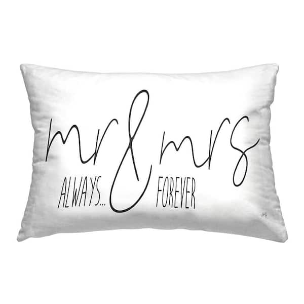 Stupell Industries Romantic Always and Forever White Print Polyester 14 in. x 20 in. Throw Pillow