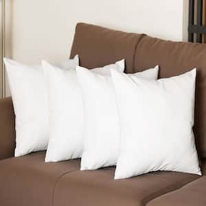 Honey Decorative Throw Pillow Cover Solid Color 20 in. x 20 in. White Square Pillowcase Set of 4