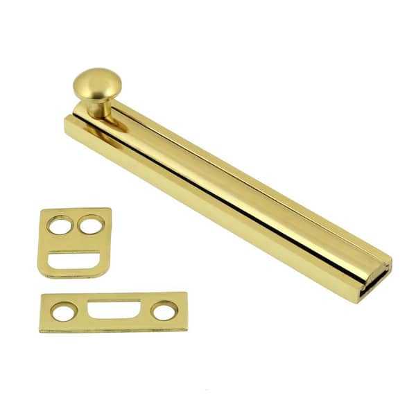 idh by St. Simons 4 in. Solid Brass Polished Brass Surface Bolt