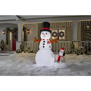 6 ft. Animated LED Snowman and Dog Scene Christmas Airblown® Inflatable