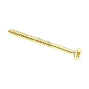 #12 x 3 in. Solid Brass Phillips Drive Flat Head Wood Screws (15-Pack)