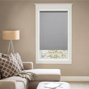 Gray Cordless Room Darkening 1 in. Vinyl Mini Blind for Window or Door - 36 in. W x 72 in. L