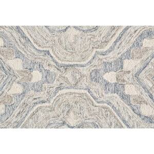 8 X 10 Blue and Gray Floral Area Rug
