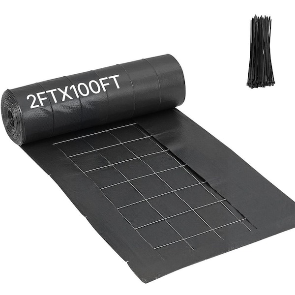Silt Fence Roll, 1200 in. L x 24 in. W x 0.2 in. H Black Plastic Temporary Garden, Erosion Control for Sediment, 1-Pack