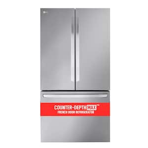 27 cu. ft. Smart Counter-Depth MAX French Door Refrigerator with Internal Water Dispenser in PrintProof Stainless Steel