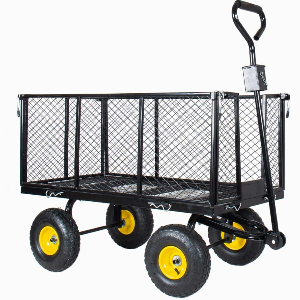4 cu. ft. Steel Wagon Garden Cart 4-in-1 Oversized Steel Dump Garden Cart with 880 lbs. Capacity,Black price history on PriceWatchPro