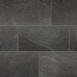 Sediment Slate Black 12 in. x 24 in. Porcelain Floor and Wall Tile (13.62 sq. ft./Case)