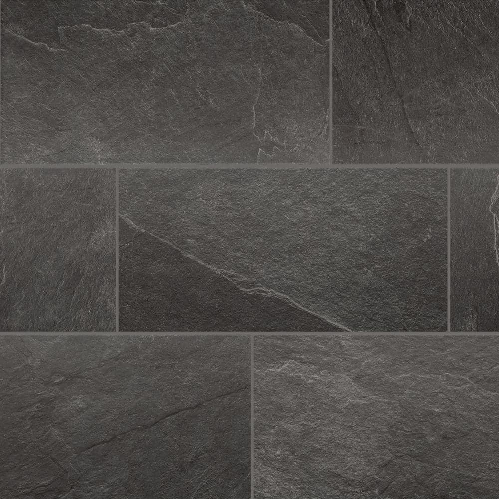 Florida Tile Home Collection Sediment Slate Black 12 in. x 24 in. Porcelain  Floor and Wall Tile (435.84 sq. ft./Pallet) CHDESDS1012X24P - The Home
