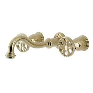 Belknap 2-Handle Wall-Mount Roman Tub Faucet in Polished Brass (Valve Included)