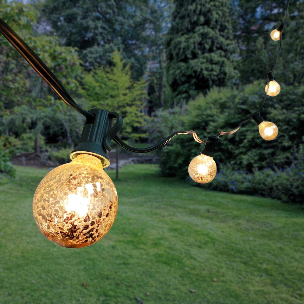 25ft Gold Mercury Globe Outdoor String Lights