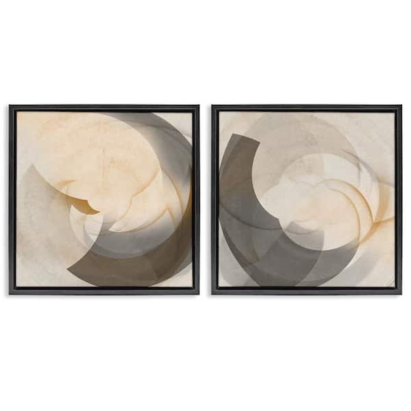 Stupell Industries Shadowed Swoop Abstracts by Noah Bay 2-Pieces Black Floater Frame Abstract Graphic Art Print 18 in. x 18 in.