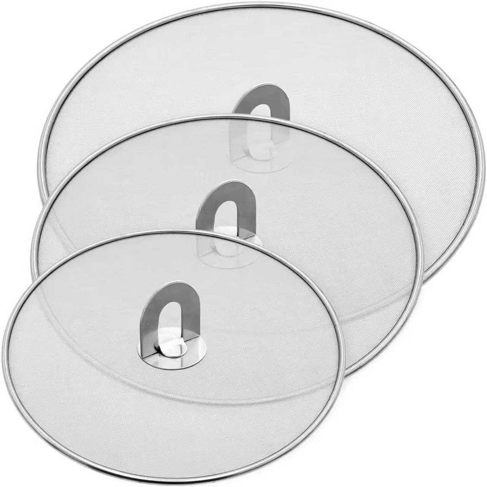 13 in. 11.5 in. 10 in. Stainless Steel Splatter Screen with Foldable Knob for Frying Pan Cooking, Silver (3-Pack) price history on PriceWatchPro
