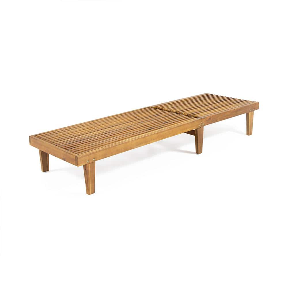 Teak Acacia Wood Adjustable Outdoor Chaise Lounge