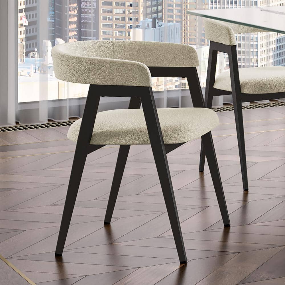 Amisco Caris Cream Boucle Polyester / Black Metal