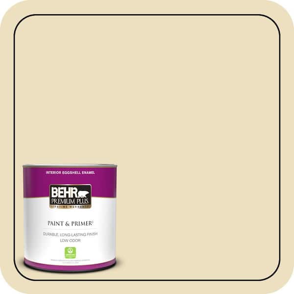 BEHR PREMIUM PLUS 1 qt. Home Decorators Collection #HDC-NT-17 New Cream Eggshell Enamel Low Odor Interior Paint & Primer