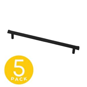 Eclipse Series 7-1/2 in. (192 mm) Center-to-Center Modern Black Cabinet Handle/Pull (5-Pack)